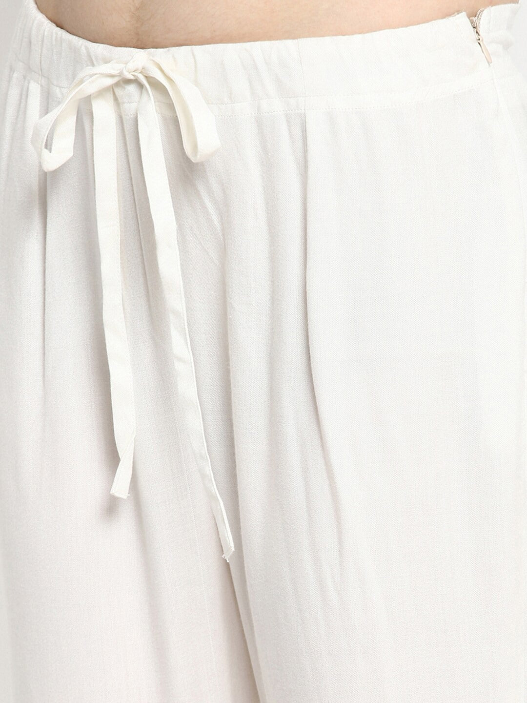 NOZ2TOZ White Yoke Design Kurta With Dhoti Pants & Dupatta - Distacart
