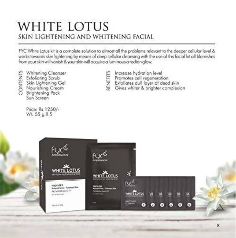 FYC Professional White Lotus Facial kit Benefits