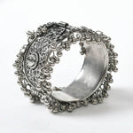 Thumbnail for Mominos Fashion Joharkamal Oxidised Silver-Plated Ghungroo Handcraft Bracelet - Design 022 - Distacart