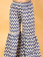 Thumbnail for Lil Drama Girls Top With Sharara Set - Blue - Distacart