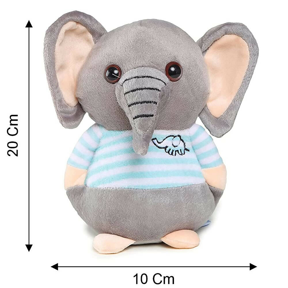 Webby Soft Animal Plush Elephant Toy 20cm-Blue - Distacart