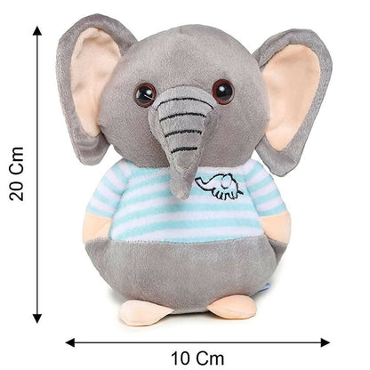 Webby Soft Animal Plush Elephant Toy 20cm-Blue - Distacart
