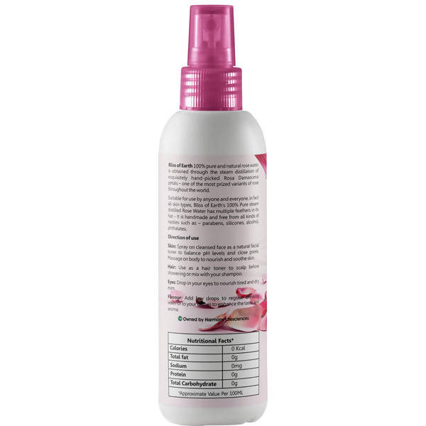 Bliss of Earth Damascena Rose Water - Distacart