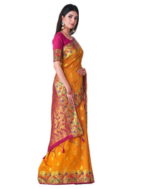 Thumbnail for Mimosa Women's Paithani Art Silk Mustard Yellow Saree - Distacart