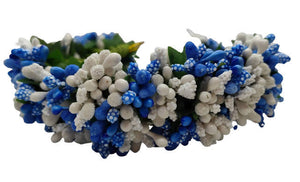 Blue & White Pollens Bridal Hair Gajra - Distacart