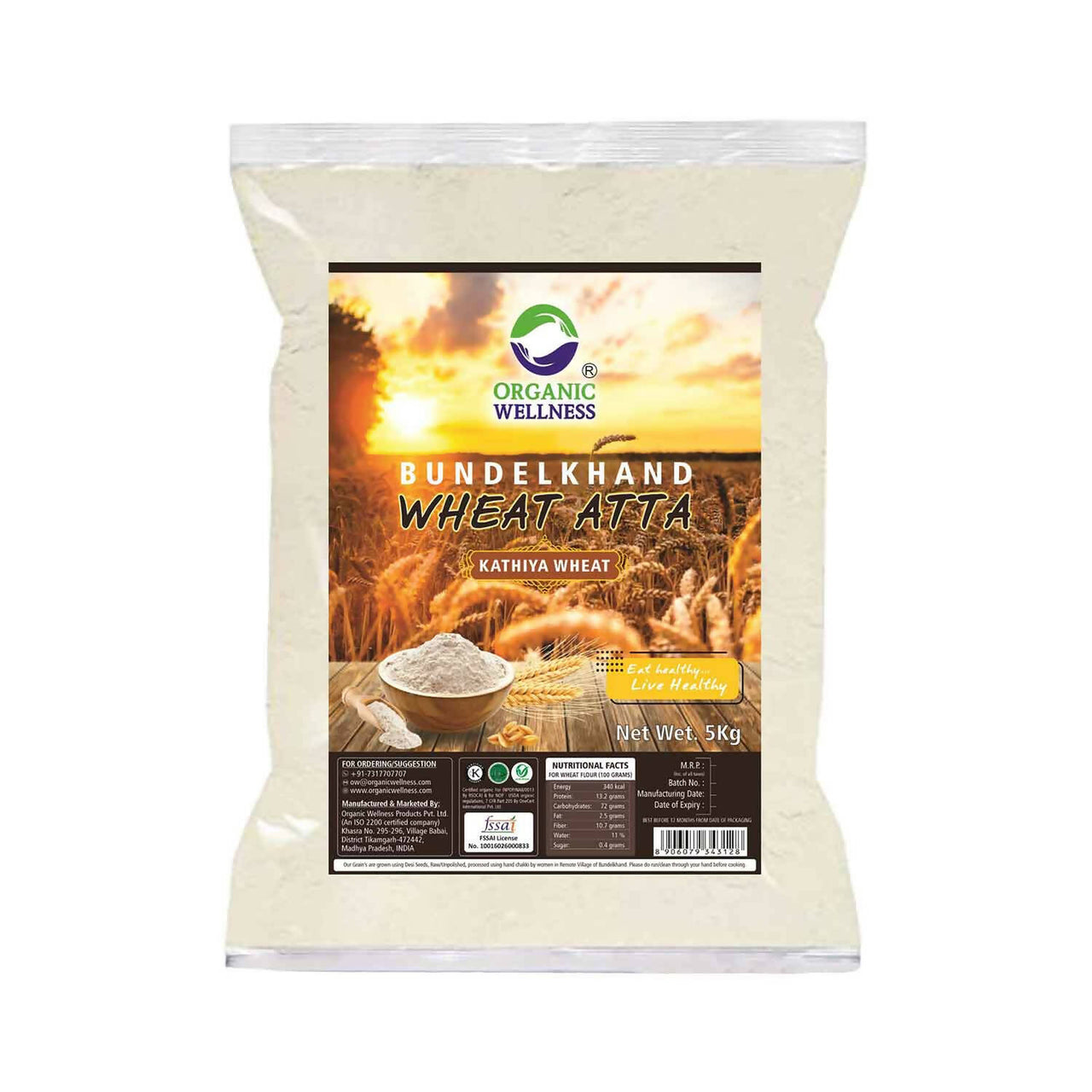 Organic Wellness Kathiya Wheat Atta - Distacart