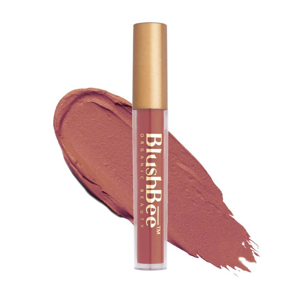 BlushBee Organic Beauty Lip Nourishing Liquid Lipstick - Nude Pink - Distacart