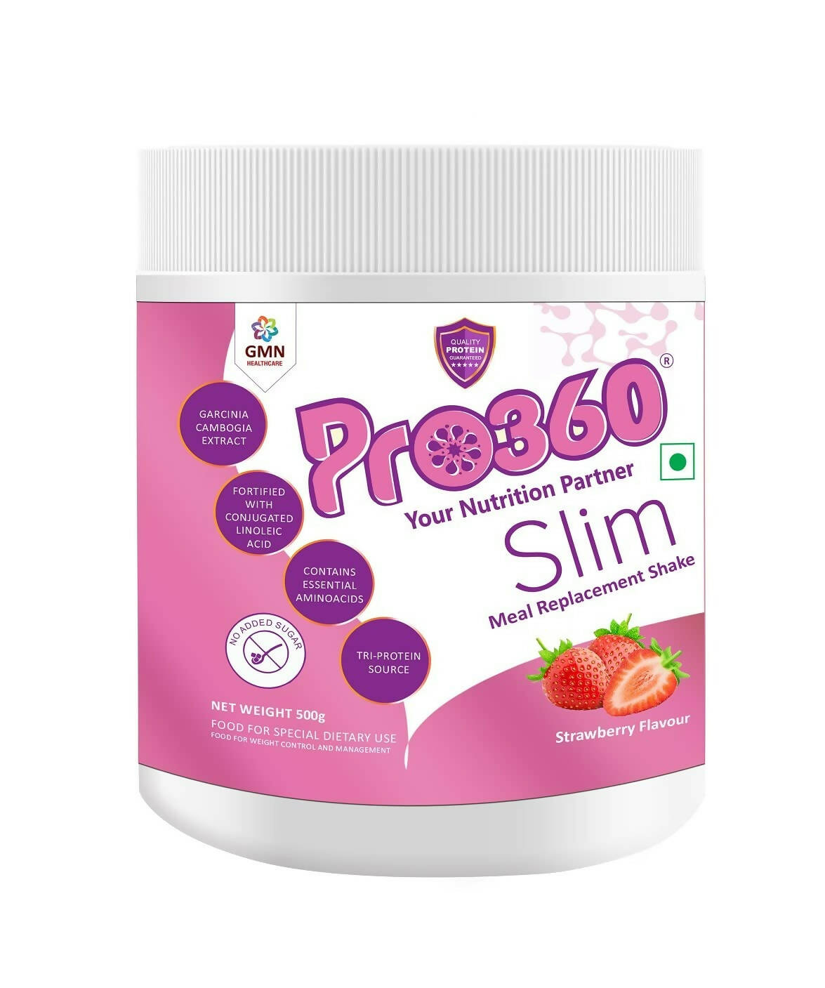 Pro360 Slim Weight Management Meal Replacement Protein Shake (Strawberry Flavour) - Distacart