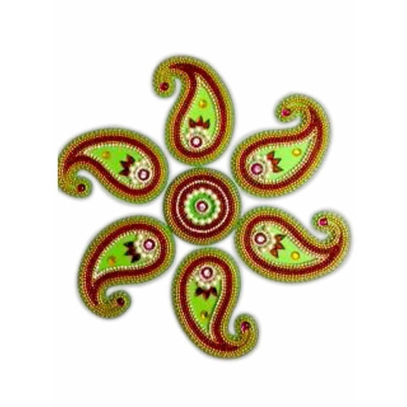Green Color Rangoli Mango Shape Design Green color for Floor Decoration / Wall Decoration / Pooja Decoration - Distacart
