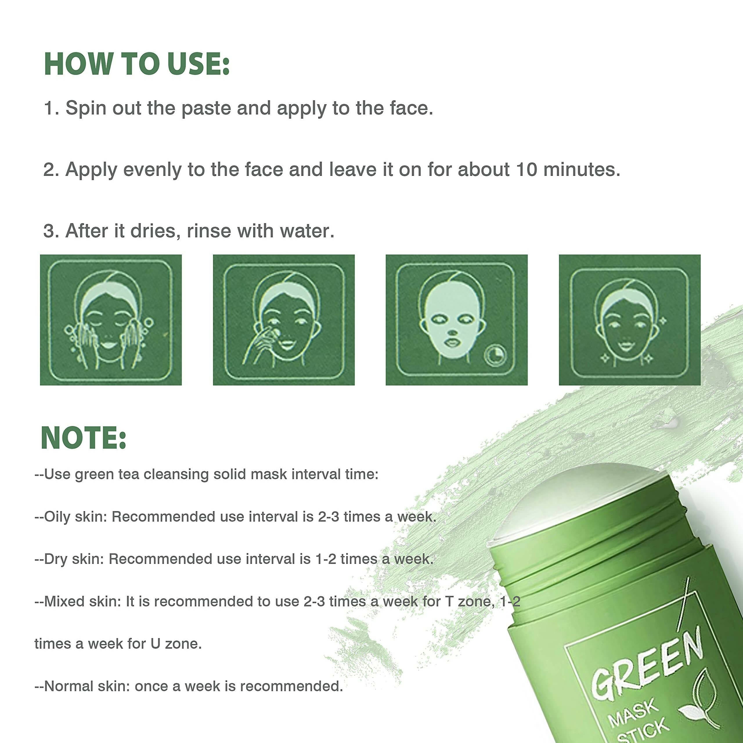 Favon Green Tea Face Mask Cleansing Stick for Anti Acne - Distacart