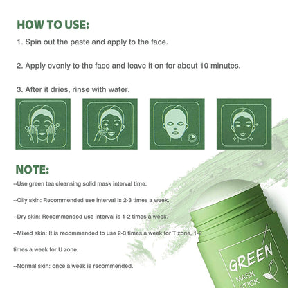 Favon Green Tea Face Mask Cleansing Stick for Anti Acne - Distacart