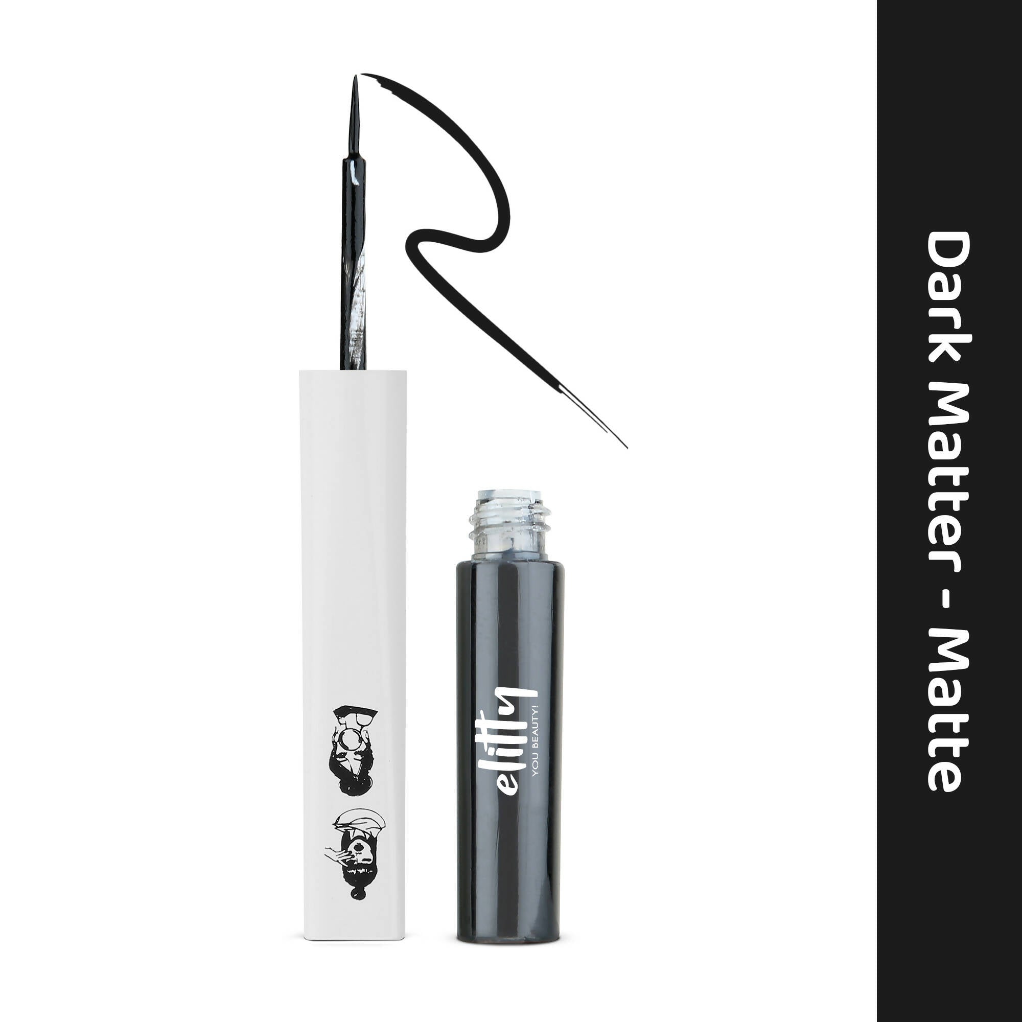 Elitty Black Pop Color Matte Finish Liquid Eyeliner - Dark Matter-Black - Distacart