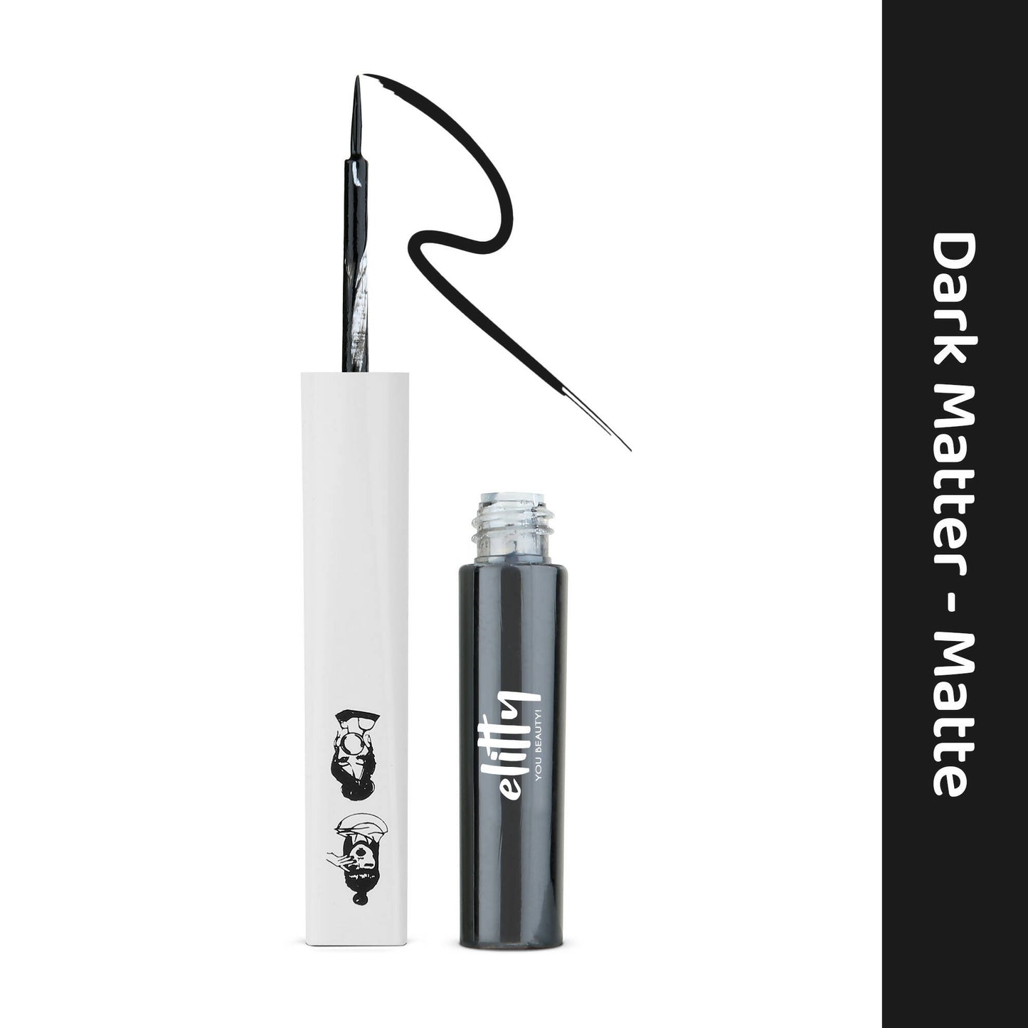 Elitty Black Pop Color Matte Finish Liquid Eyeliner - Dark Matter-Black - Distacart