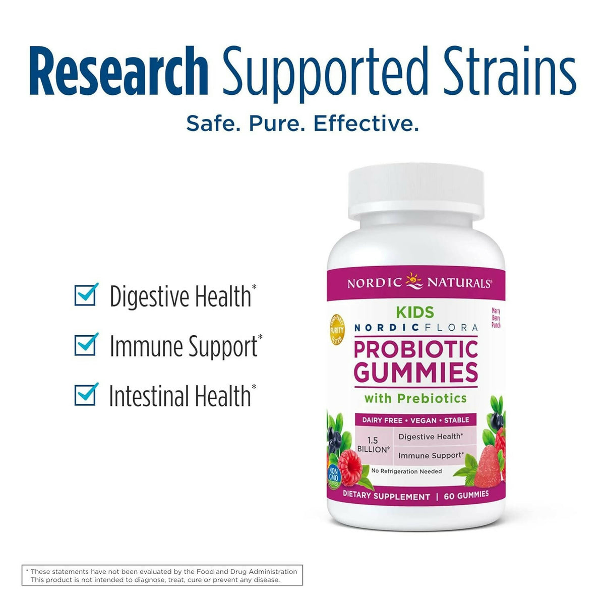 Nordic Naturals Kids Nordic Flora Probiotic Gummies with Prebiotics - Distacart