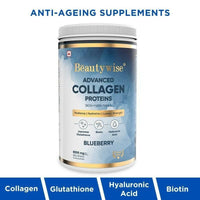 Thumbnail for Beautywise Advanced Marine Collagen Anti-Aging Powder - Glutathione, HA & Biotin - Blueberry - Distacart