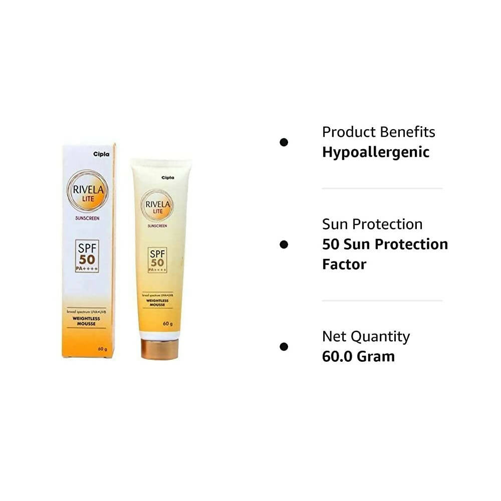 Cipla Rivela Lite Sunscreen SPF 50 - Distacart