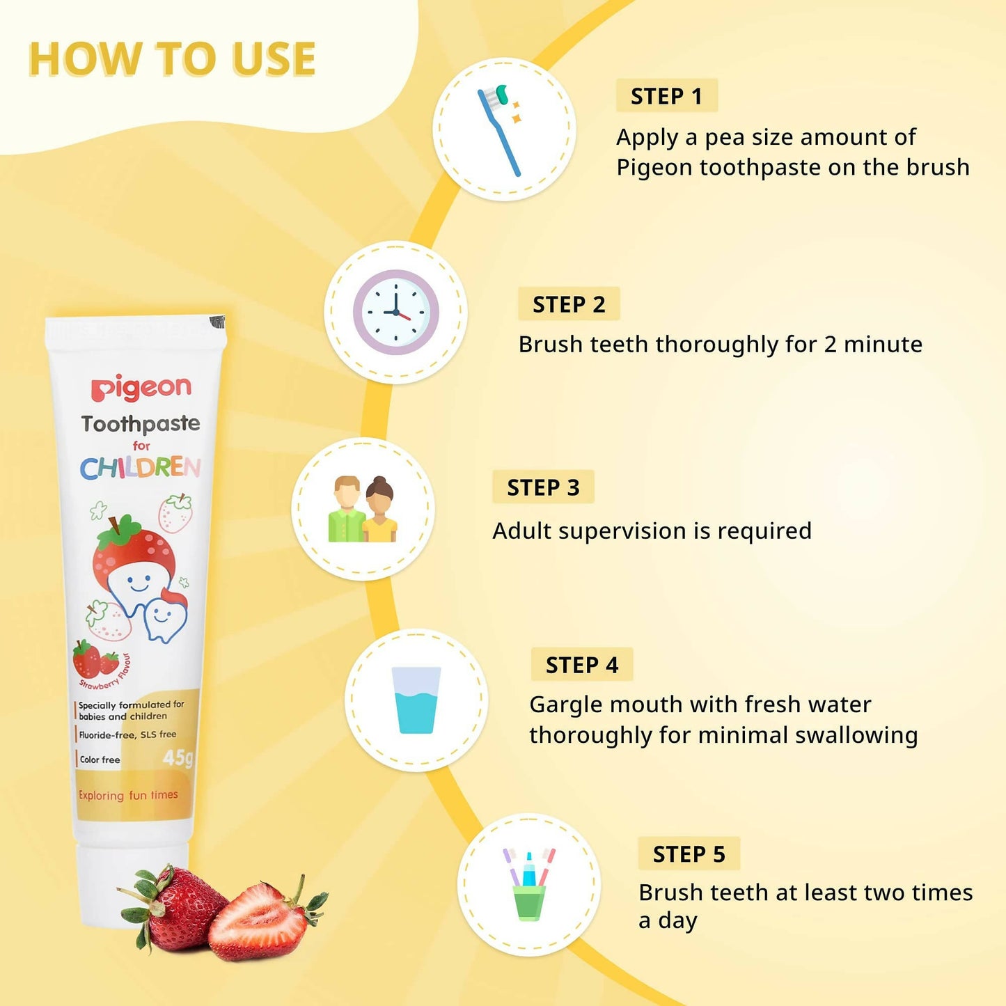 Pigeon Strawberry Toothpaste for Kids - Distacart