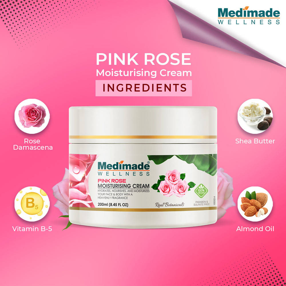 Medimade Wellness Pink Rose Moisturising Cream - Distacart