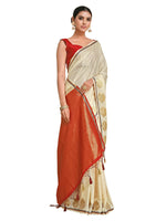 Thumbnail for Mimosa Women's Beige Pure Crepe Saree - Distacart