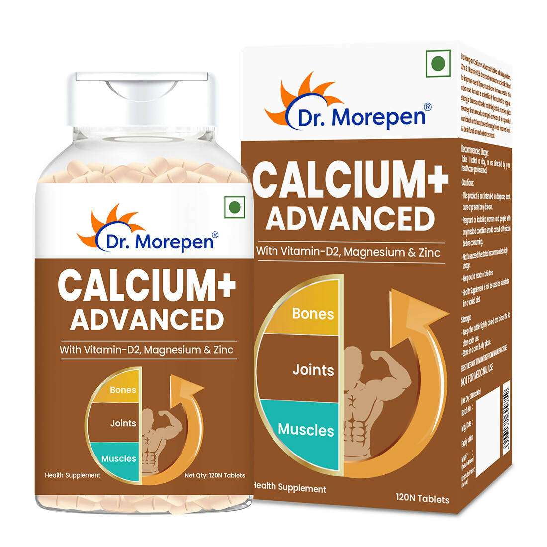 Dr. Morepen Calcium+ Advanced Tablets with Vitamin - D2, Magnesium & Zinc - Distacart