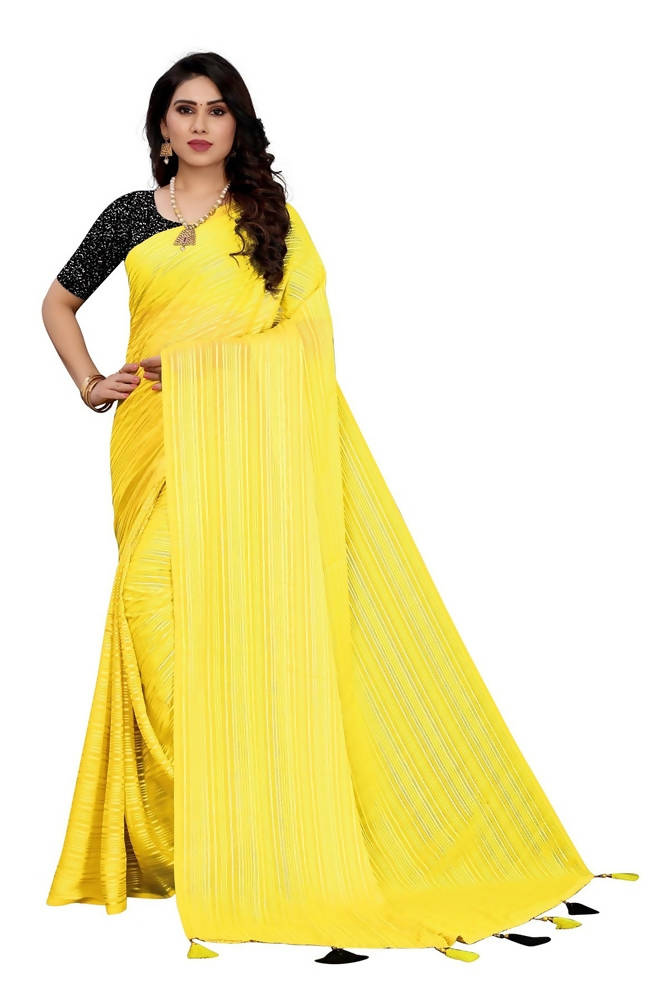 Vamika Yellow Georgette Seqence Saree (Riva Yellow)