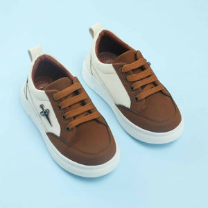 Tiny Bugs Boys Lace Up Casual Shoes - Brown - Distacart