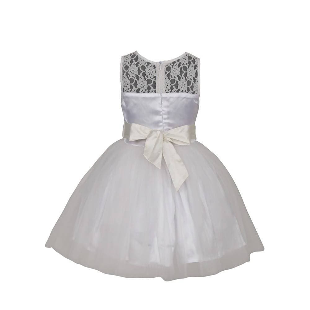 Asmaani Baby Girl Half White Color Satin Knee Length Frock (AS-DRESS_22026) - Distacart