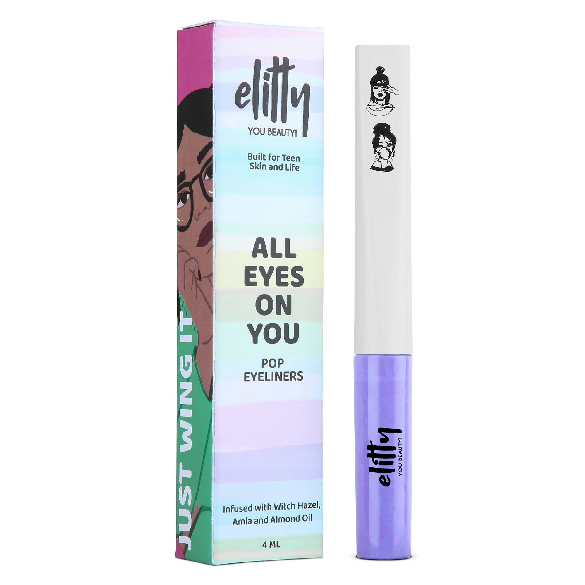 Elitty Lilac Purple Pop Color Matte Finish Liquid Eyeliner - Lilac Dreams-Purple - Distacart