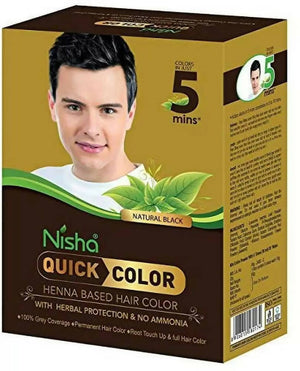 Nisha Henna Based Quick Hair Color Black - Distacart