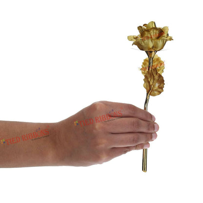 Tied Ribbons Rose Flower Artificial With Teddy - Valentines Day Gift Box - Distacart