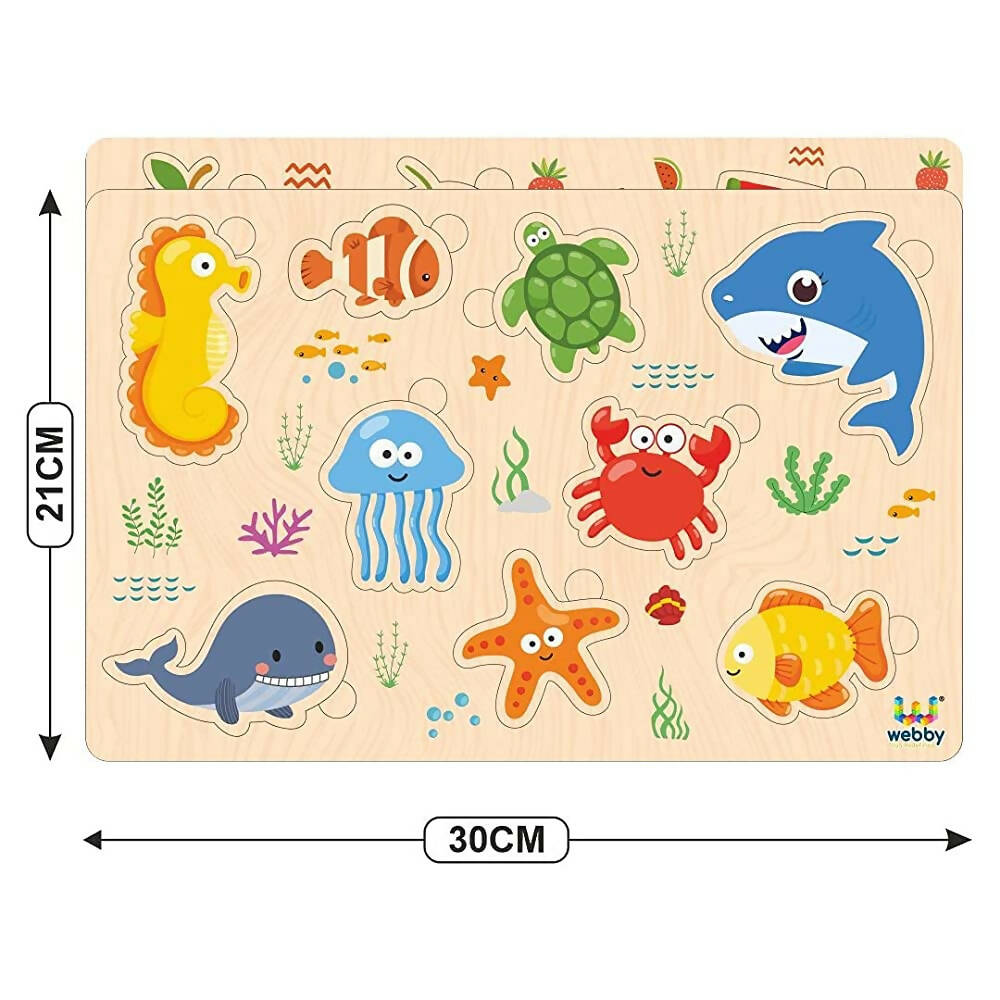 Webby Wooden Educational Colorful Puzzle for Preschool Kids - Set of 6 - Distacart
