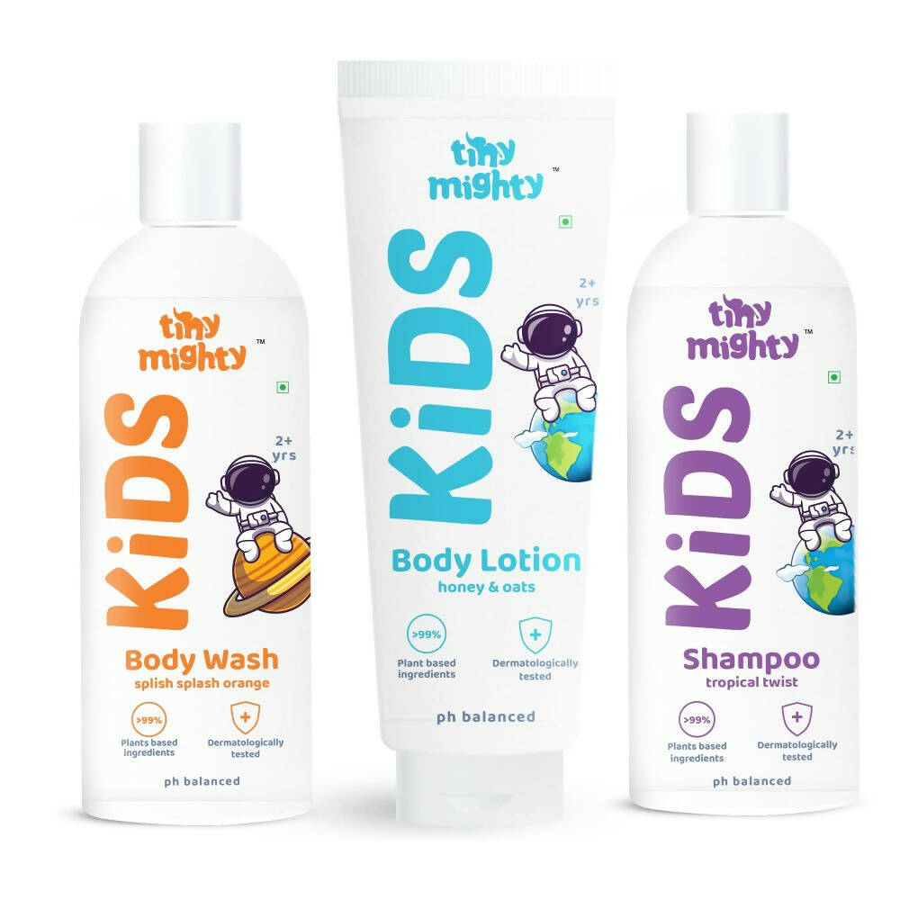 Tiny Mighty Kids Shampoo, Body Wash And Body Lotion Combo - Distacart