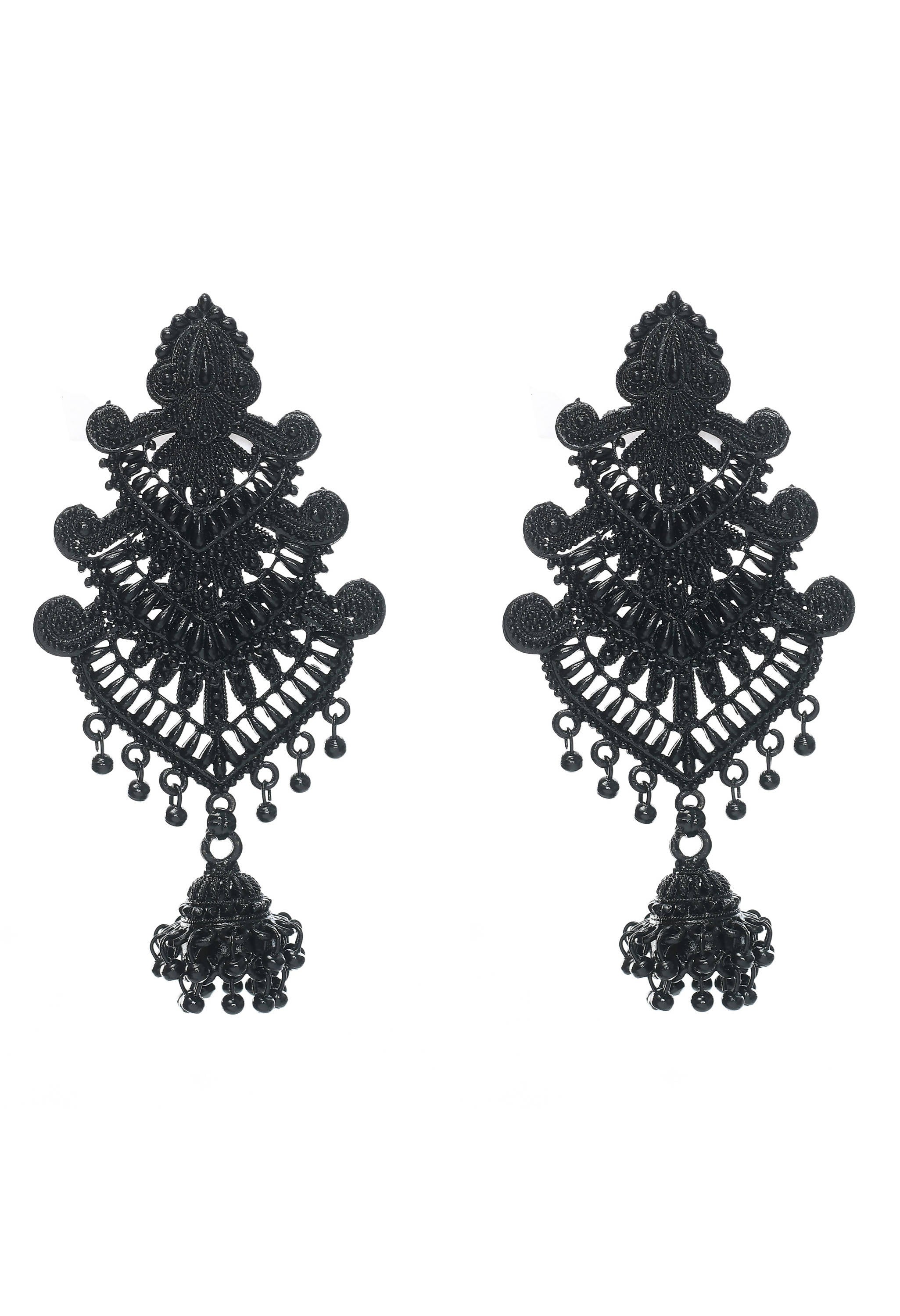 Mominos Fashion Johar Kamal Latest Design Black Color Earrings - Distacart