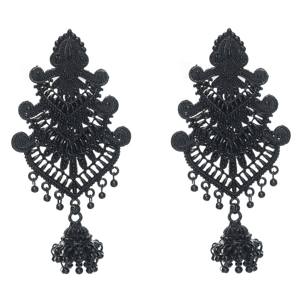 Mominos Fashion Johar Kamal Latest Design Black Color Earrings - Distacart