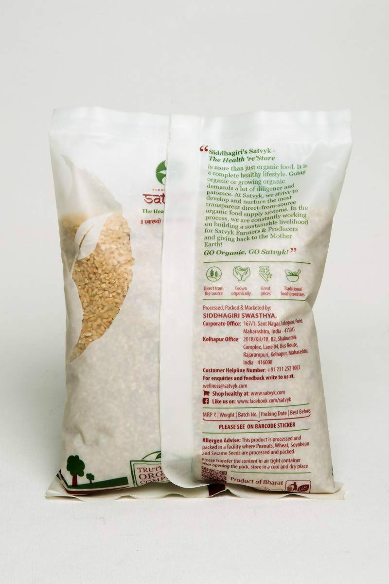 Siddhagiri's Satvyk Organic Unpolished Ajara Ghansal Rice Back image