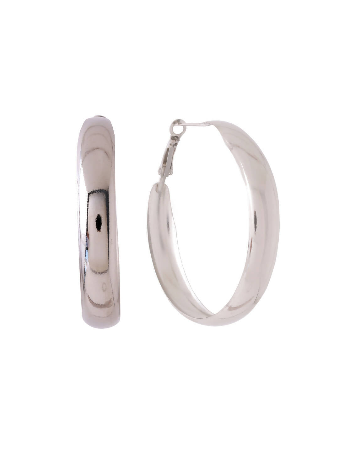 NVR Women Silver Plated Hoop Earrings - Distacart