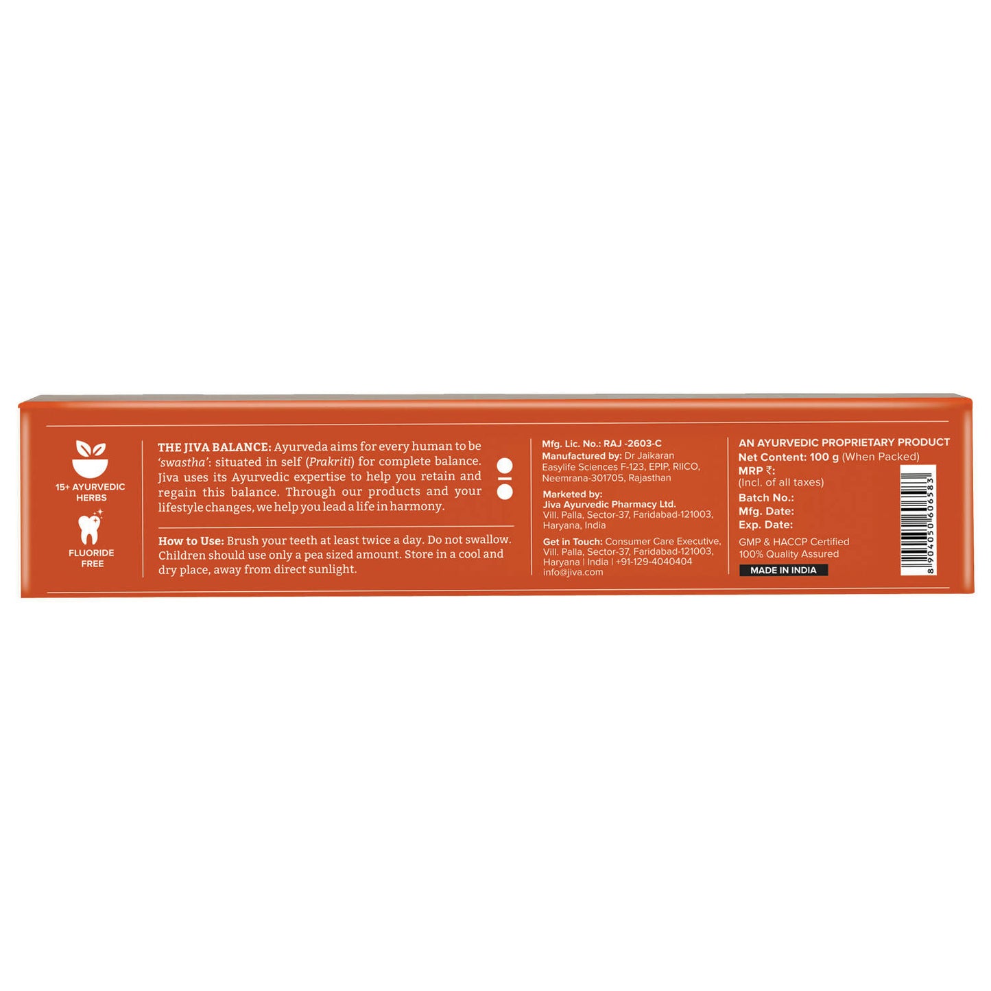 Jiva Ayurveda Ayurfresh Toothpaste With Almond Soap Free - Distacart