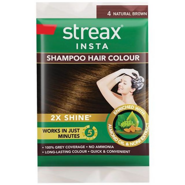 Streax Insta Shampoo Hair Color - Natural Brown - Distacart