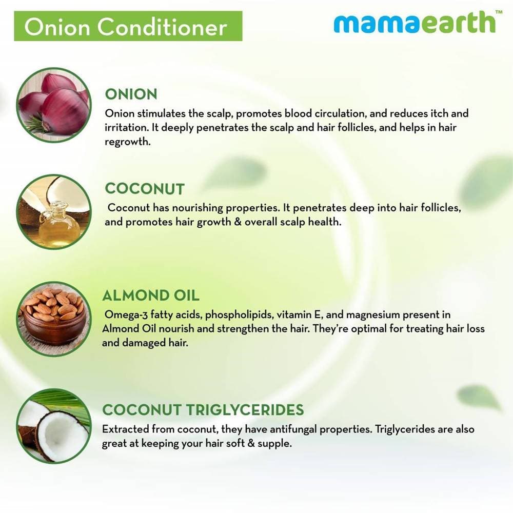 description mamaearth onion conditioner for hair growth hair fall ...