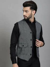 Thumbnail for Even Apparels Solid Waistcoat - Grey - Distacart