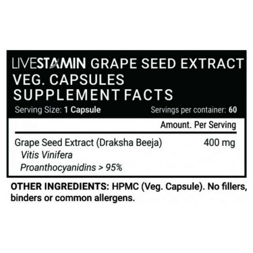 Livestamin Grape Seed Extract Capsules - Distacart
