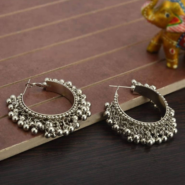Mominos Fashion Traditional Oxidised Afghani Ghungroo Style Small Hoop Earrings - Distacart