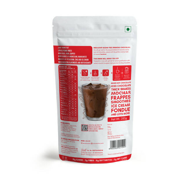 Cocosutra Lite - Hazelnut Sugar Free Drinking Chocolate Mix - Distacart