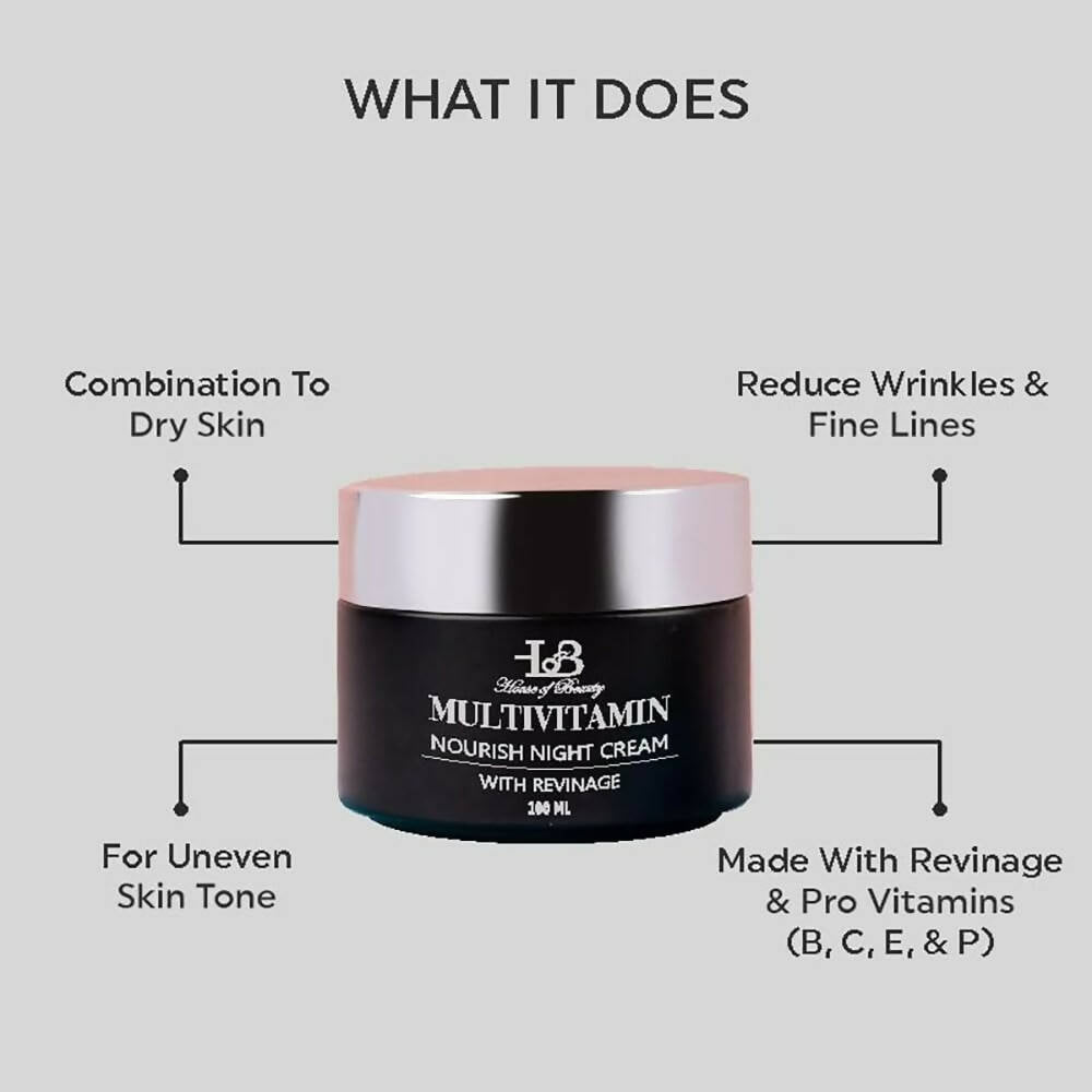 House Of Beauty Multivitamin Nourish Night Cream With Revinage For Face - Distacart