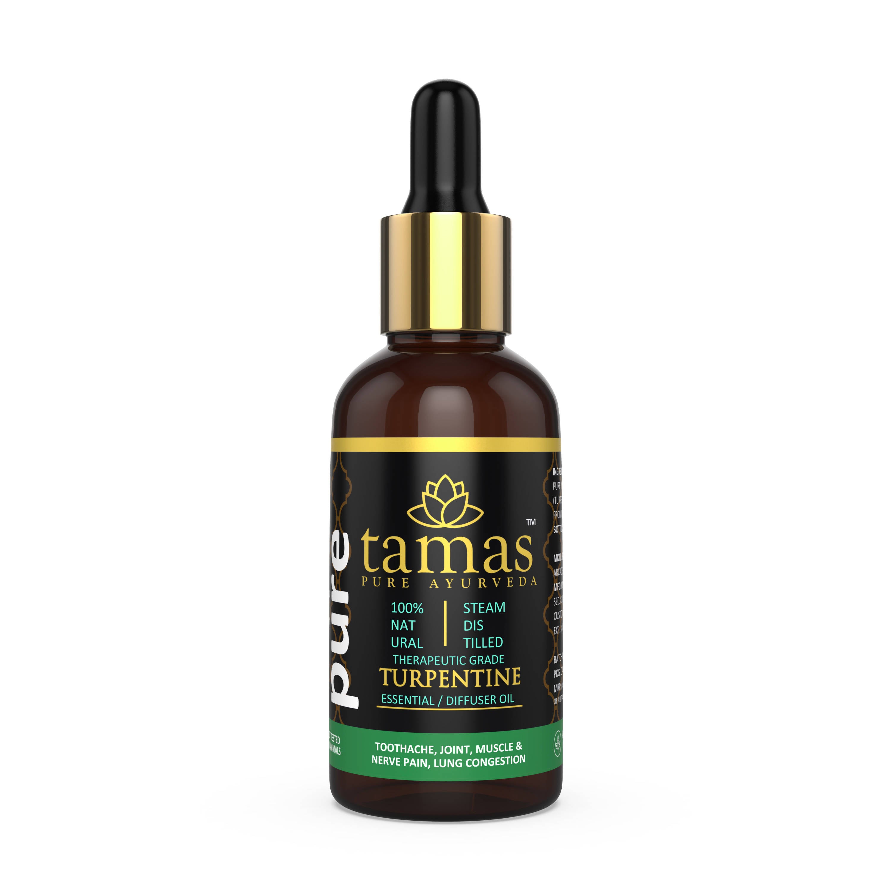Tamas Pure Ayurveda 100% Natural Turpentine Pinus Palustris Oil 30ml - Distacart
