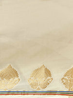 Thumbnail for Mimosa Women's Beige Pure Crepe Saree - Distacart