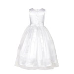 Thumbnail for Asmaani Baby Girl's White Satin A-Line Maxi Full Length Dress (AS-DRESS_22001) - Distacart