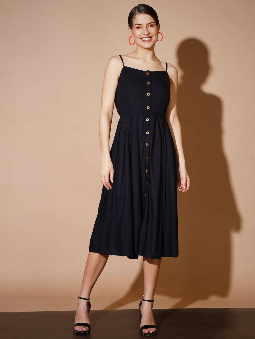 Myshka Women Black Geometric Dresses - Distacart