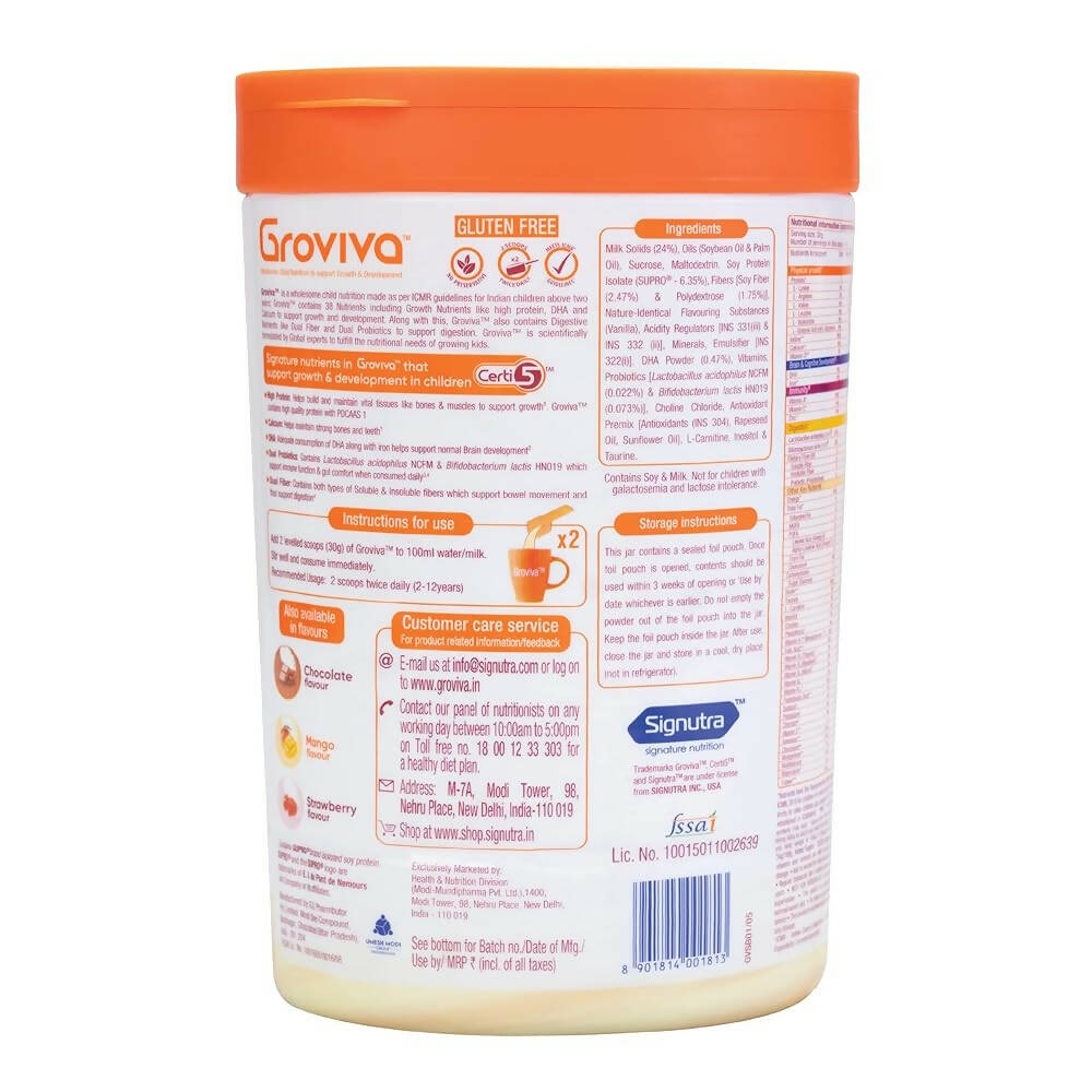 Groviva Child Nutrition Supplement - Vanilla - Distacart