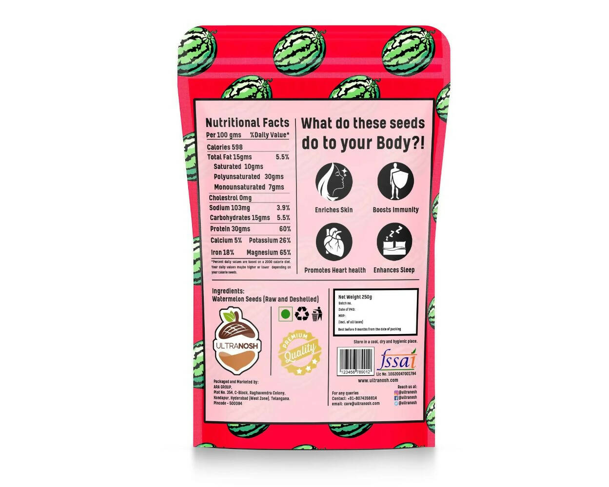 Ultranosh Premium Quality Watermelon Seeds - Distacart